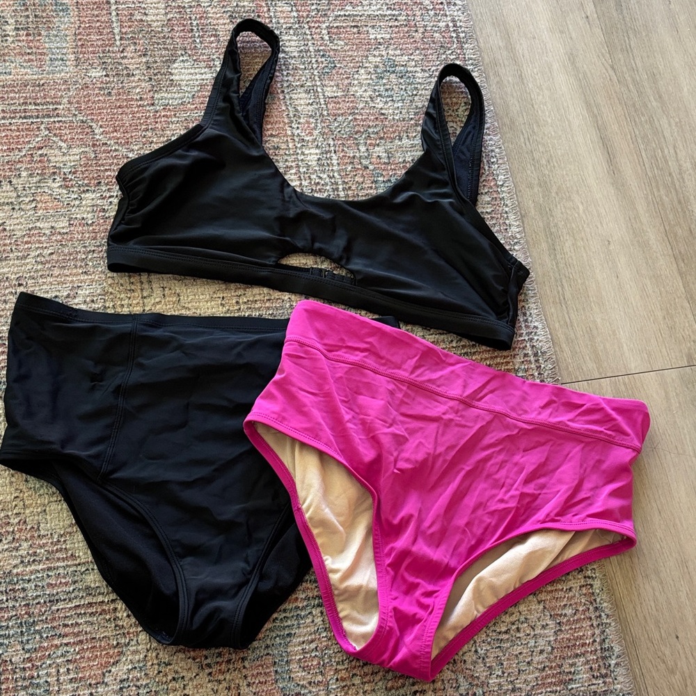 Black and Pink Bikini Set